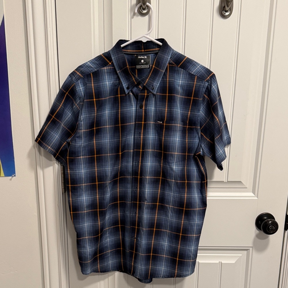 Blue Plaid Hurley Button-up